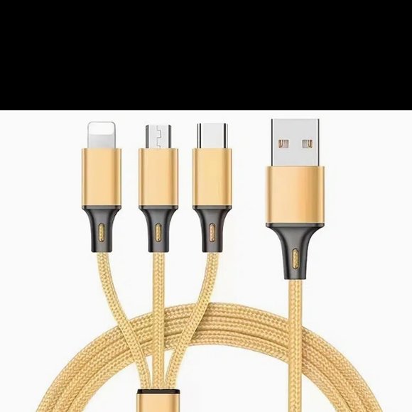 Golden Universal 3 in 1 Fast Charging Smartphone Cord Adapter - Picture 5 of 8